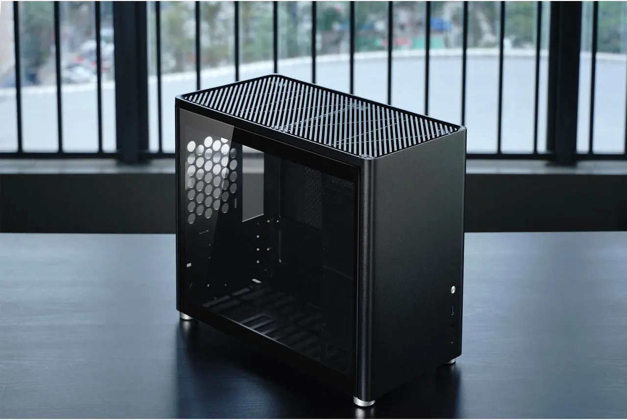 Alt view image 8 of 7 - JONSBO D30 BLACK Mini Micro ATX Computer Case, Aluminum/Steel/Tempered Glass-1 Side, Simple High Compatibility MATX Case, Support 240 Water & 168mm Air Cooling, 355mm GPU Support,Interchangeable Side
