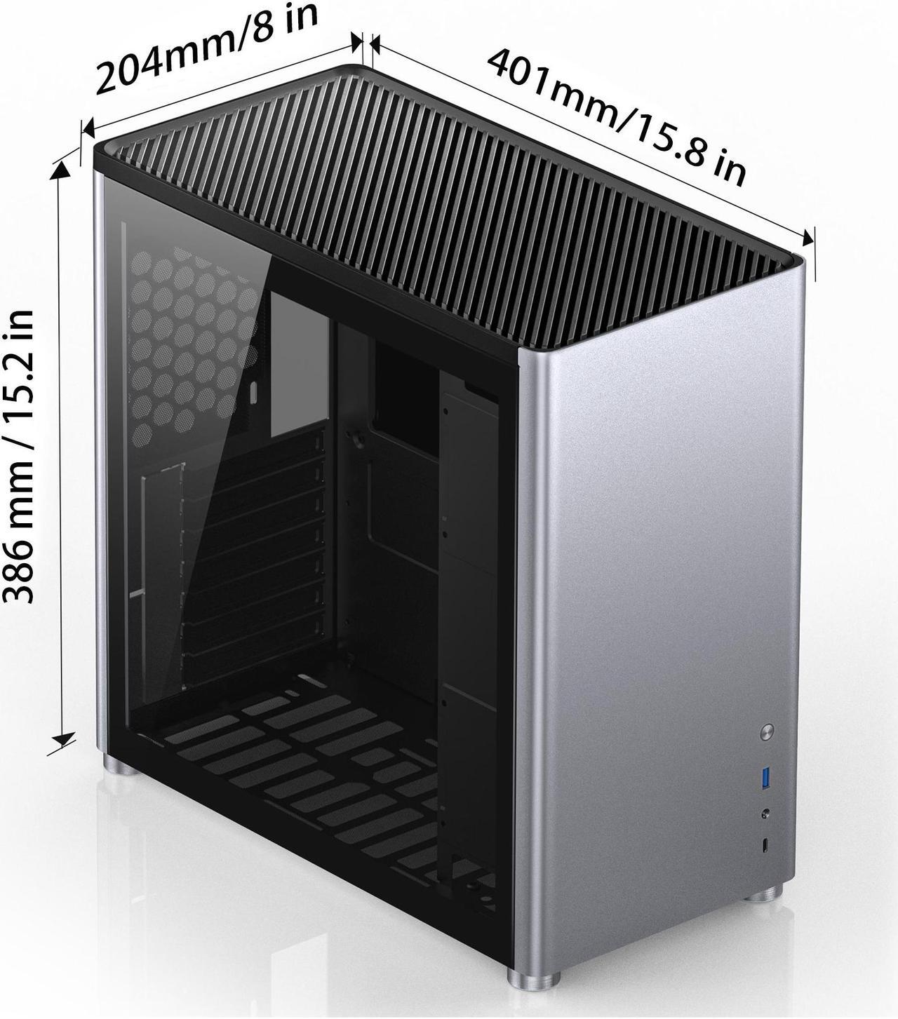 Alt view image 8 of 7 - JONSBO D40 SILVER ATX /MATX Tower Computer Case, Aluminum/Steel/Tempered Glass-Sides Transparent, Simple High Compatibility ATX/ MATX Chassis, Support 240 Water &168mm Air Cooling, 355mm GPU Support
