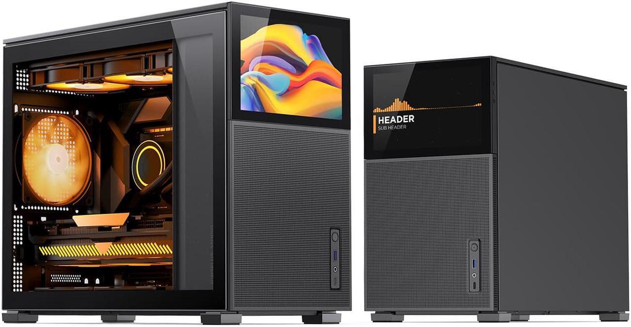 Alt view image 3 of 7 - JONSBO D31 MESH SC BLACK Micro ATX Computer Case with Sub HD-LCD Display, M-ATX/DTX/ITX Mainboard/Support RTX 4090(335-400mm) GPU 360/280AIO,Power ATX/SFX: 100mm-220mm  Multiple Tool-free Design,Black