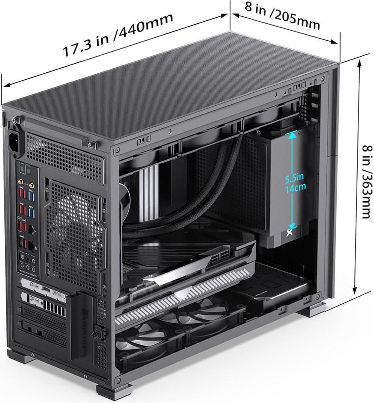 Alt view image 8 of 7 - JONSBO D31 MESH SC BLACK Micro ATX Computer Case with Sub HD-LCD Display, M-ATX/DTX/ITX Mainboard/Support RTX 4090(335-400mm) GPU 360/280AIO,Power ATX/SFX: 100mm-220mm  Multiple Tool-free Design,Black