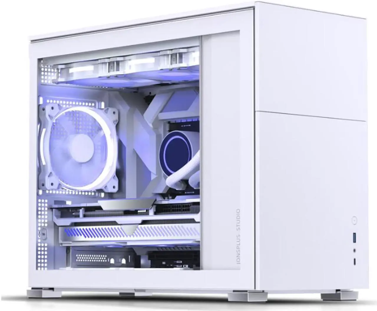 Main image of JONSBO D31 STD WHITE Micro ATX Computer Case, Tempered Glass-1 Side, M-ATX/DTX/ITX Mainboard/Support RTX 4090(335-400mm) GPU 360/280AIO, Power ATX/SFX: 100mm-220mm, Multiple Tool-free Design, White