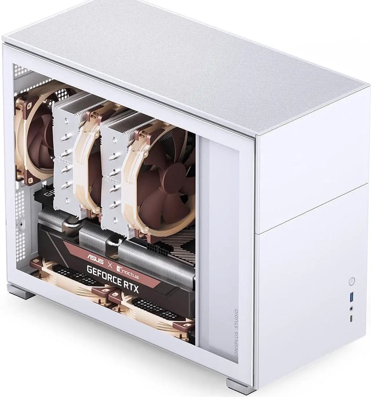 Alt view image 3 of 7 - JONSBO D31 STD WHITE Micro ATX Computer Case, Tempered Glass-1 Side, M-ATX/DTX/ITX Mainboard/Support RTX 4090(335-400mm) GPU 360/280AIO, Power ATX/SFX: 100mm-220mm, Multiple Tool-free Design, White