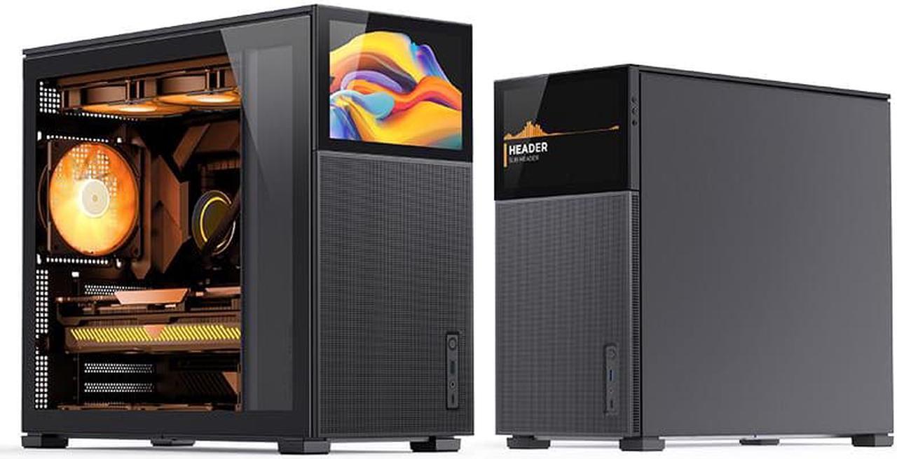 Alt view image 3 of 7 - JONSBO D41 MESH SC BLACK ATX Computer Case with Sub HD-LCD Display, Support MB: ATX/M-ATX,Support GPU RTX 4090(335-400mm), AIO360/280/240, Power ATX/SFX: 100mm-220mm  Multiple Tool-free Design, Black
