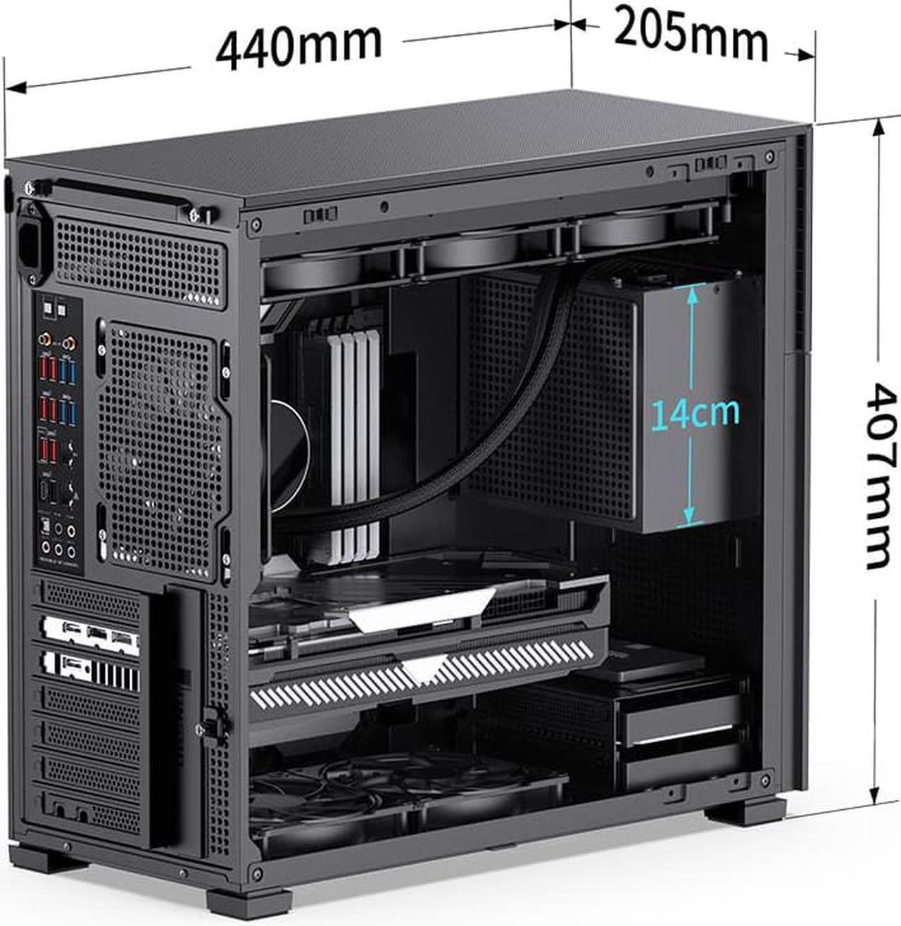 Alt view image 8 of 7 - JONSBO D41 MESH SC BLACK ATX Computer Case with Sub HD-LCD Display, Support MB: ATX/M-ATX,Support GPU RTX 4090(335-400mm), AIO360/280/240, Power ATX/SFX: 100mm-220mm  Multiple Tool-free Design, Black