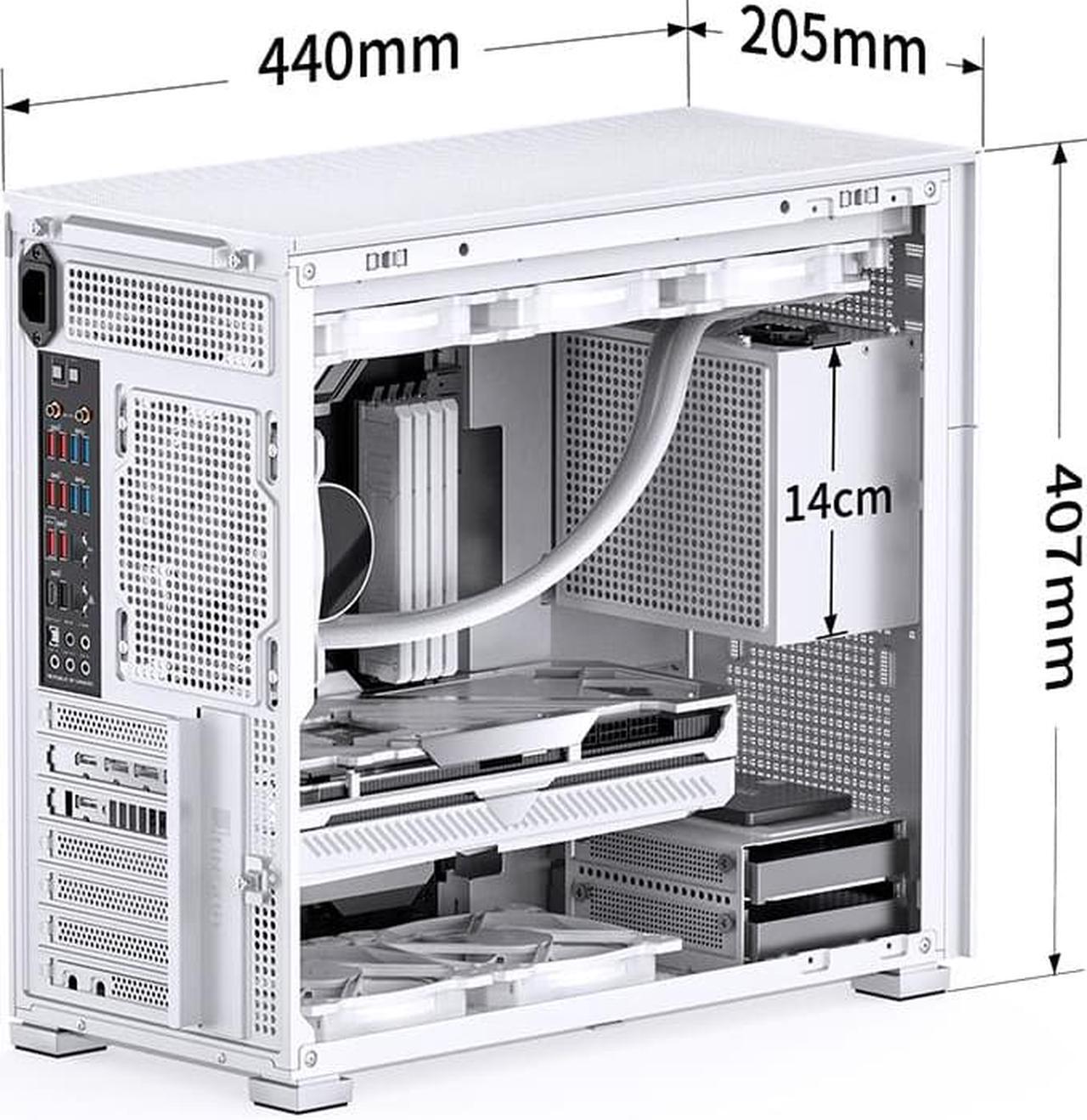 Alt view image 5 of 7 - JONSBO D41MESH WHITE ATX Computer Case, Tempered Glass-1 Side,Support MB ATX/M-ATX ,Support GPU RTX 4090(335-400mm),360/280/240AIO,Power ATX/SFX:100mm-220mm,Multiple Tool-free Design, White
