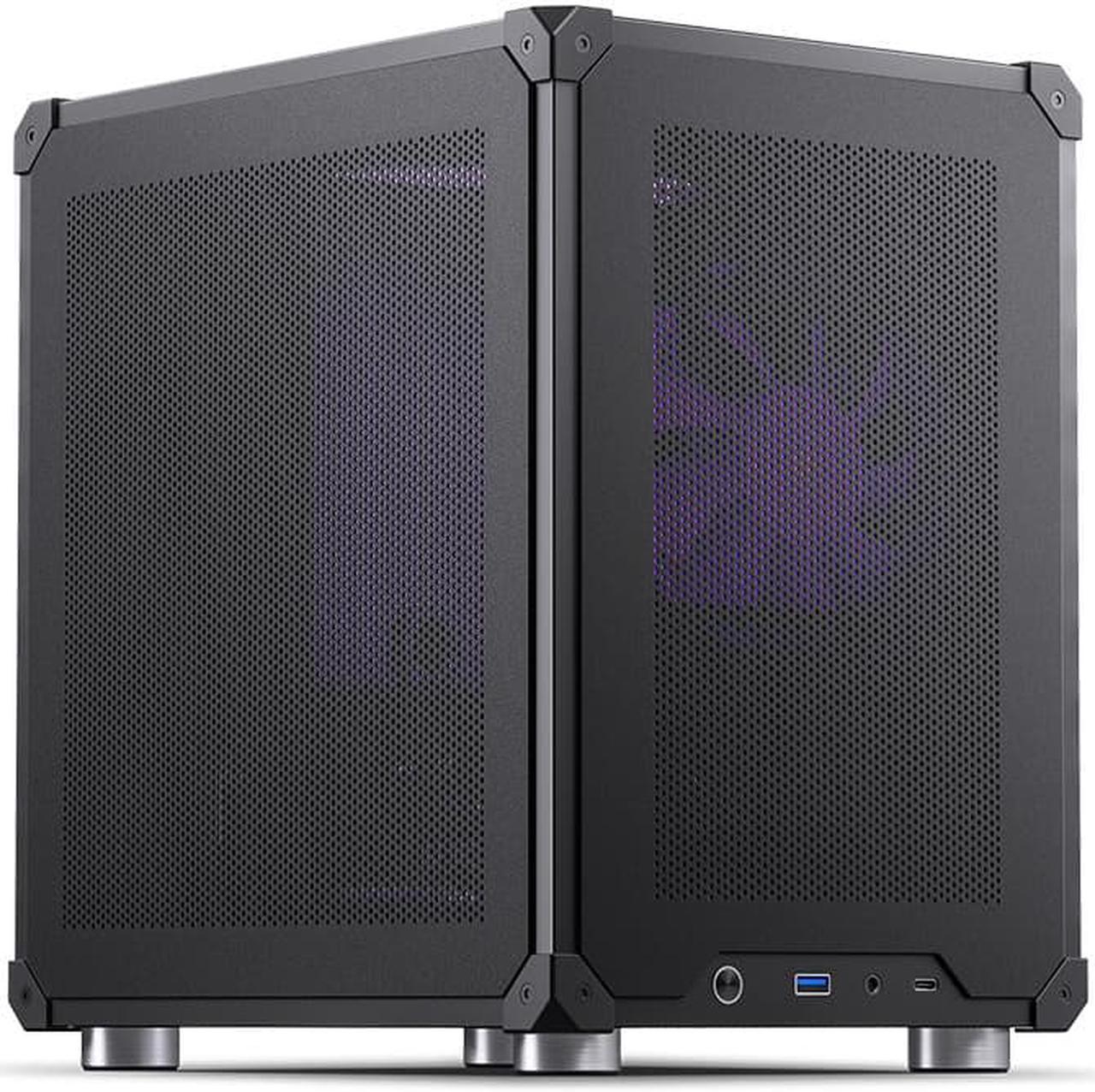 JONSBO C6 BLACK MATX Mesh Case,Simple Compact Desktop Micro ATX Chassis,1+2 Disk Bays Steel Plate Case, ATX Power Bite (L185mm Max.),Support 75mm CPU Cooler,Upper Cover/Side Panel Tool-free Open,Black