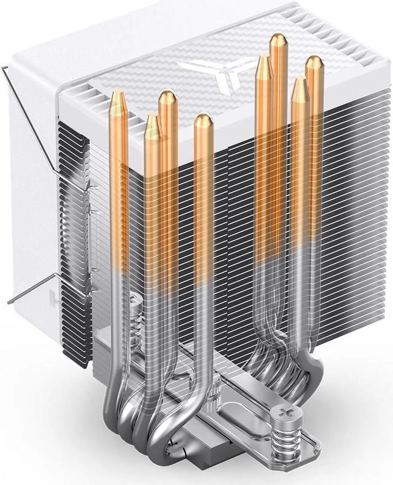 Alt view image 6 of 7 - JONSBO CR1400 EVO COLOR Silent Series Mini CPU Cooler , H130mm, Air Cooling Tower Radiator, Desktop PC AM4/AM5 heatsink, 4 Copper Heatpipes for AMD/Intel LGA1700, 92mm RGB Fan, Lighting Top, white