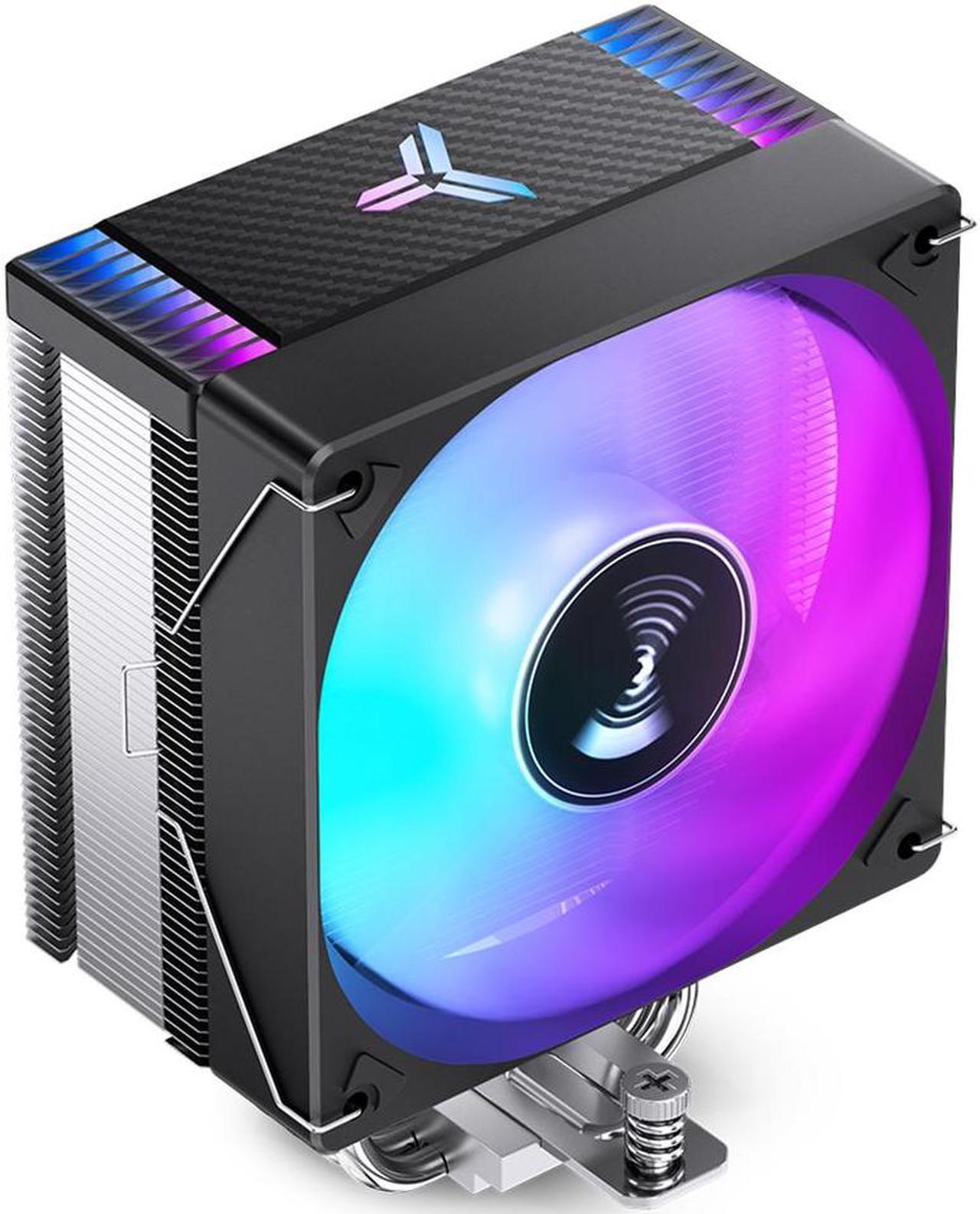 JONSBO CR1000 EVO COLOR Silent Series CPU Cooler , Air Cooler RGB H154mm, 4 Copper Heat Pipe Insert Aluminum Fin for AM4/AM5/Intel LGA1700, 120mm PWM RGB 9-blades Fan , Top Cover RGB, Black