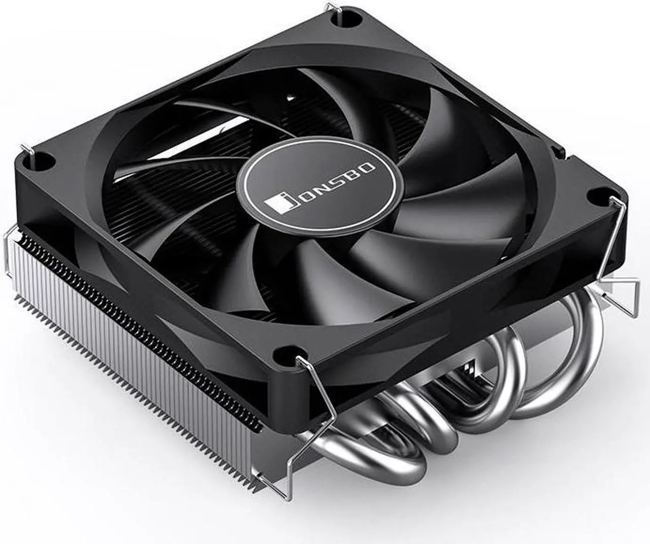 Main image of JONSBO HP400S BLACK Mini CPU cooling Fan, Top Flow CPU Cooler , All-in-one ITX Ultra- thin CPU Cooler ,4 Copper Heatpipes, Quiet & Temperature Control ,90mm Fan H: 40mm, support LGA 1700 AM4/AM5,Black