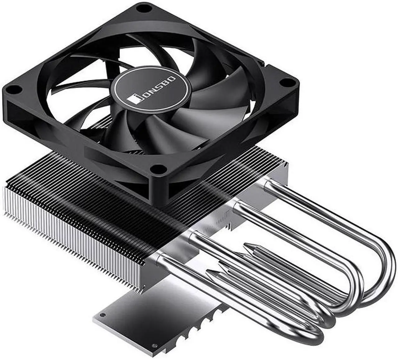 Alt view image 5 of 7 - JONSBO HP400S BLACK Mini CPU cooling Fan, Top Flow CPU Cooler , All-in-one ITX Ultra- thin CPU Cooler ,4 Copper Heatpipes, Quiet & Temperature Control ,90mm Fan H: 40mm, support LGA 1700 AM4/AM5,Black