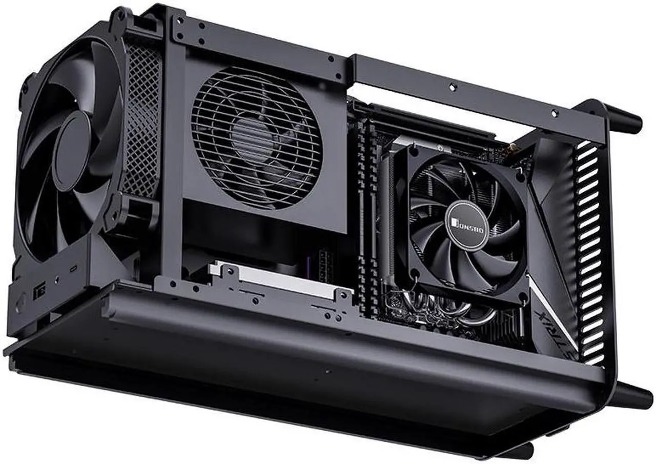 Alt view image 6 of 7 - JONSBO HP400S BLACK Mini CPU cooling Fan, Top Flow CPU Cooler , All-in-one ITX Ultra- thin CPU Cooler ,4 Copper Heatpipes, Quiet & Temperature Control ,90mm Fan H: 40mm, support LGA 1700 AM4/AM5,Black