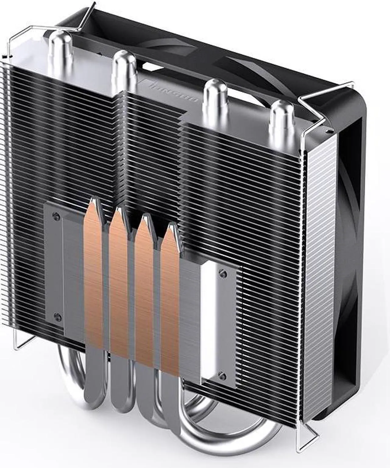 Alt view image 4 of 7 - JONSBO HP400S BLACK Mini CPU cooling Fan, Top Flow CPU Cooler , All-in-one ITX Ultra- thin CPU Cooler ,4 Copper Heatpipes, Quiet & Temperature Control ,90mm Fan H: 40mm, support LGA 1700 AM4/AM5,Black