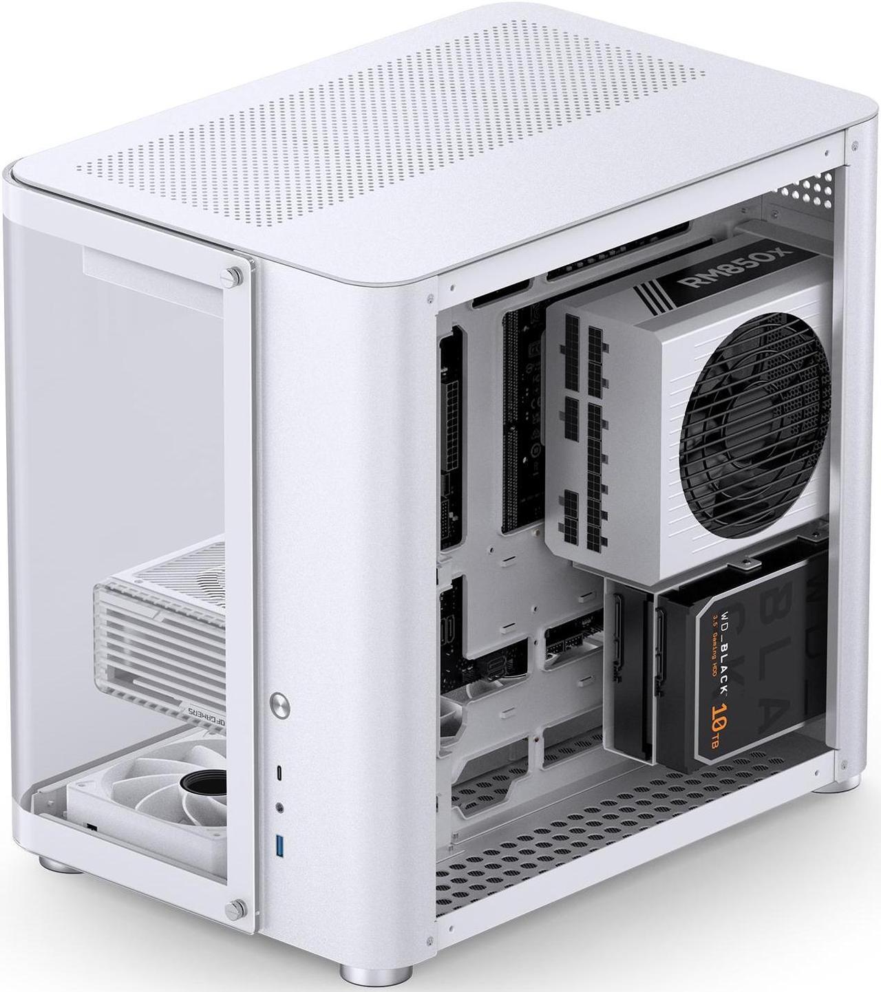 Alt view image 7 of 7 - JONSBO TK-2 WHITE Separated Cabinet Case, ATX Computer Case,Bi-Bent Surround View Glass , Aluminum Alloy, Support ITX/M-ATX /ATX,Support 360 AIO ,With Type-C  &3.0 USB Port, White