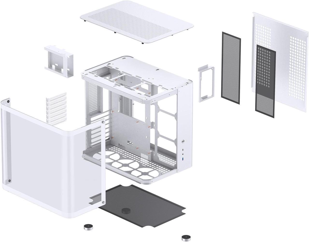 Alt view image 8 of 7 - JONSBO TK-2 WHITE Separated Cabinet Case, ATX Computer Case,Bi-Bent Surround View Glass , Aluminum Alloy, Support ITX/M-ATX /ATX,Support 360 AIO ,With Type-C  &3.0 USB Port, White