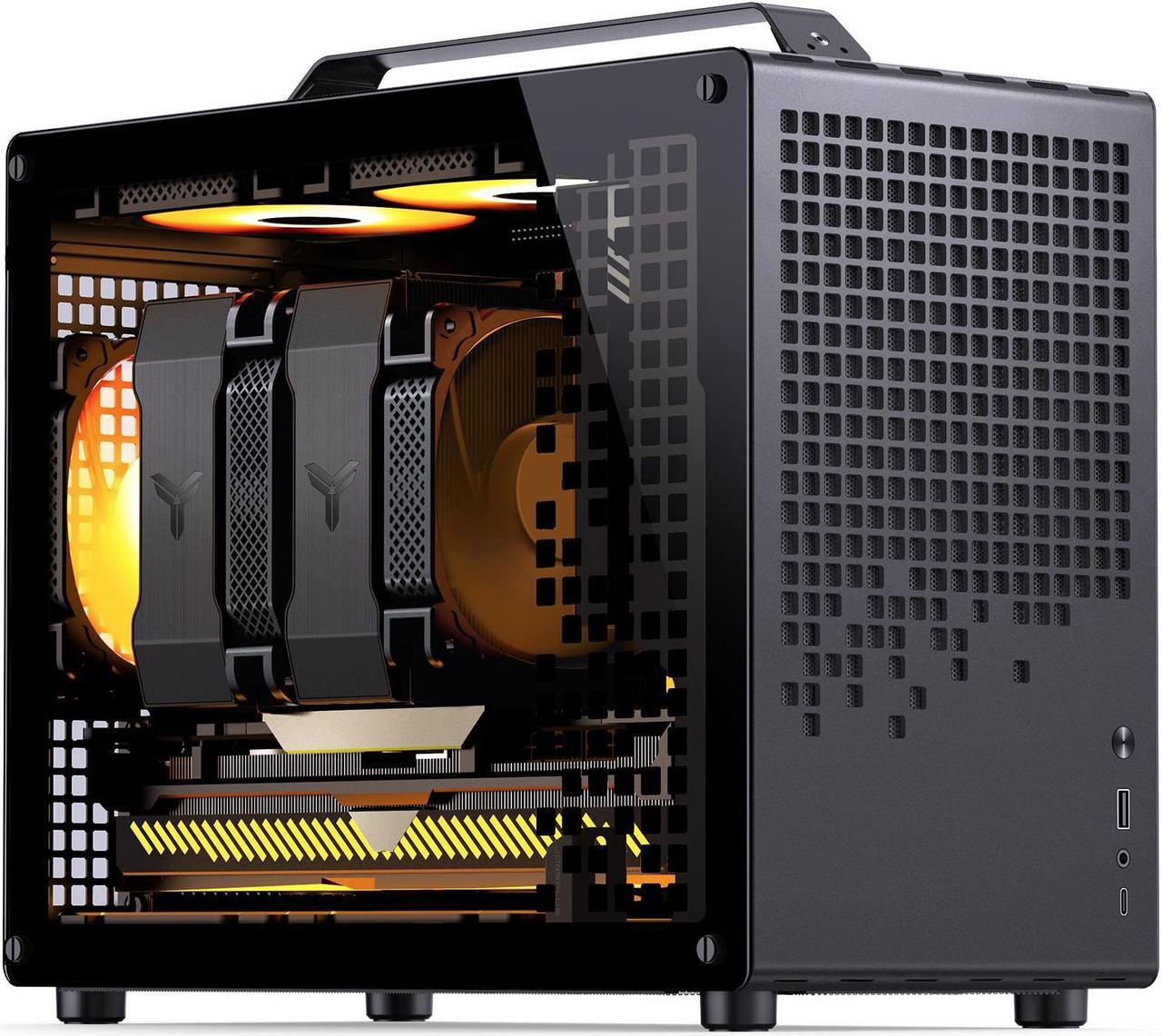 Alt view image 4 of 7 - JONSPLUS Z20 BLACK Micro-ATX Computer Case,with Detachable Carrying handle , Mini Size, High-performance Hardware Compatible, Support 240AIO, H160mm Cooler, Black