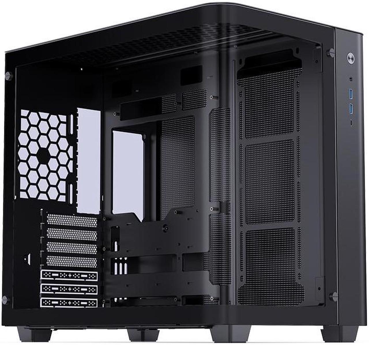 Alt view image 3 of 7 - JONSBO TK-3 BLACK One-piece Curved Glass Case, One-piece Curved Glass, Support BTF MB/Dual 360 AIO/ATX PSU/40Series GPU, with 10 Fan Positions, 270 Degree Side View Display,Column-less,Black