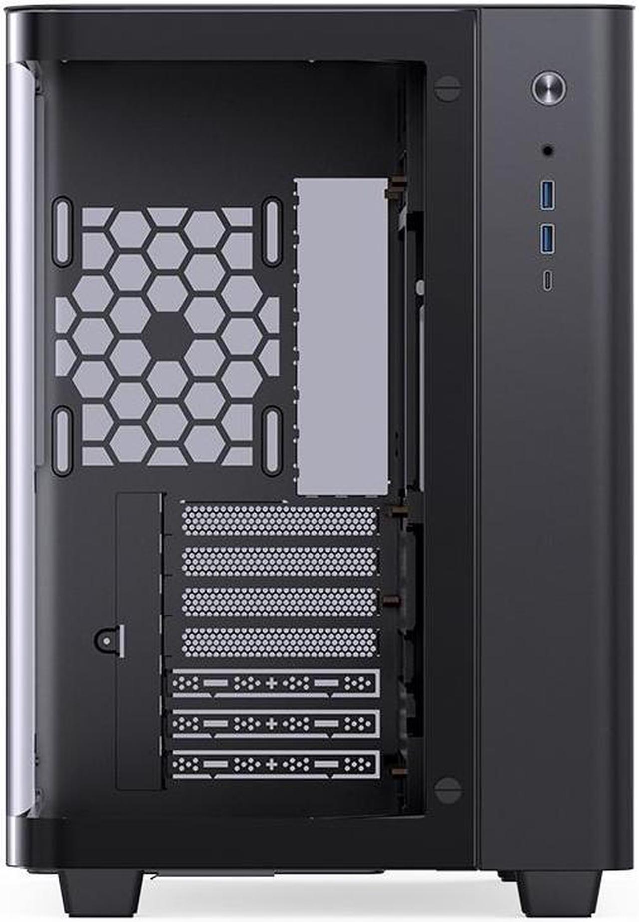 Alt view image 5 of 7 - JONSBO TK-3 BLACK One-piece Curved Glass Case, One-piece Curved Glass, Support BTF MB/Dual 360 AIO/ATX PSU/40Series GPU, with 10 Fan Positions, 270 Degree Side View Display,Column-less,Black