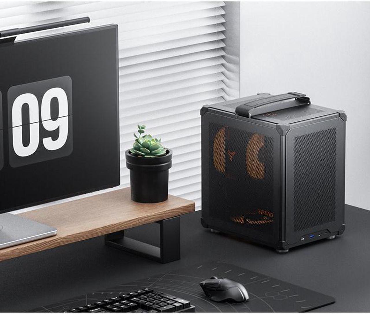 Alt view image 7 of 7 - JONSBO C6-ITX BLACK ITX Handled Mesh PC Case, Simple Compact Desktop ITX Chassis, SP MB ITX/MINI-DTX, ATX Power Bite (L140mm Max.), SP 170mm Tower Cooler,3 Fan positions, Tool-free Open Case, Black