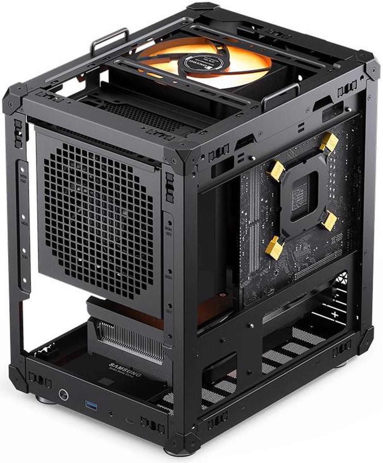 Alt view image 3 of 7 - JONSBO C6-ITX BLACK ITX Handled Mesh PC Case, Simple Compact Desktop ITX Chassis, SP MB ITX/MINI-DTX, ATX Power Bite (L140mm Max.), SP 170mm Tower Cooler,3 Fan positions, Tool-free Open Case, Black