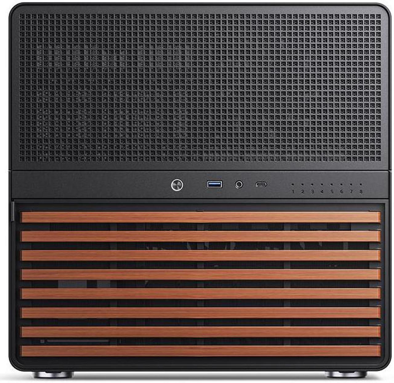 Alt view image 3 of 7 - JONSBO N5 NAS Pc Case, 12HDD+4SSD Drive bay GPU HP Host, Supports Max. 4 GPU,E-ATX(330mm) MB/ATX PSU Supports, With 3 Fans Built-in, 8 Slots PCI, Solid Wood  Veneer Computer Case,Home Server, Black