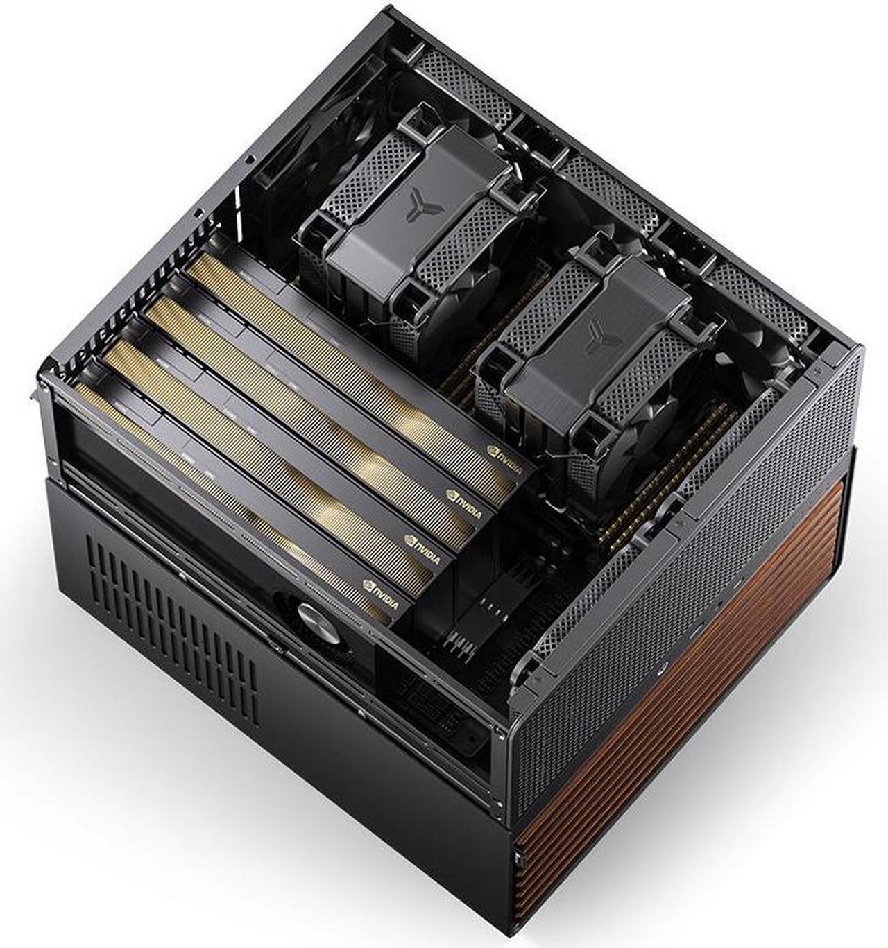 Alt view image 5 of 7 - JONSBO N5 NAS Pc Case, 12HDD+4SSD Drive bay GPU HP Host, Supports Max. 4 GPU,E-ATX(330mm) MB/ATX PSU Supports, With 3 Fans Built-in, 8 Slots PCI, Solid Wood  Veneer Computer Case,Home Server, Black