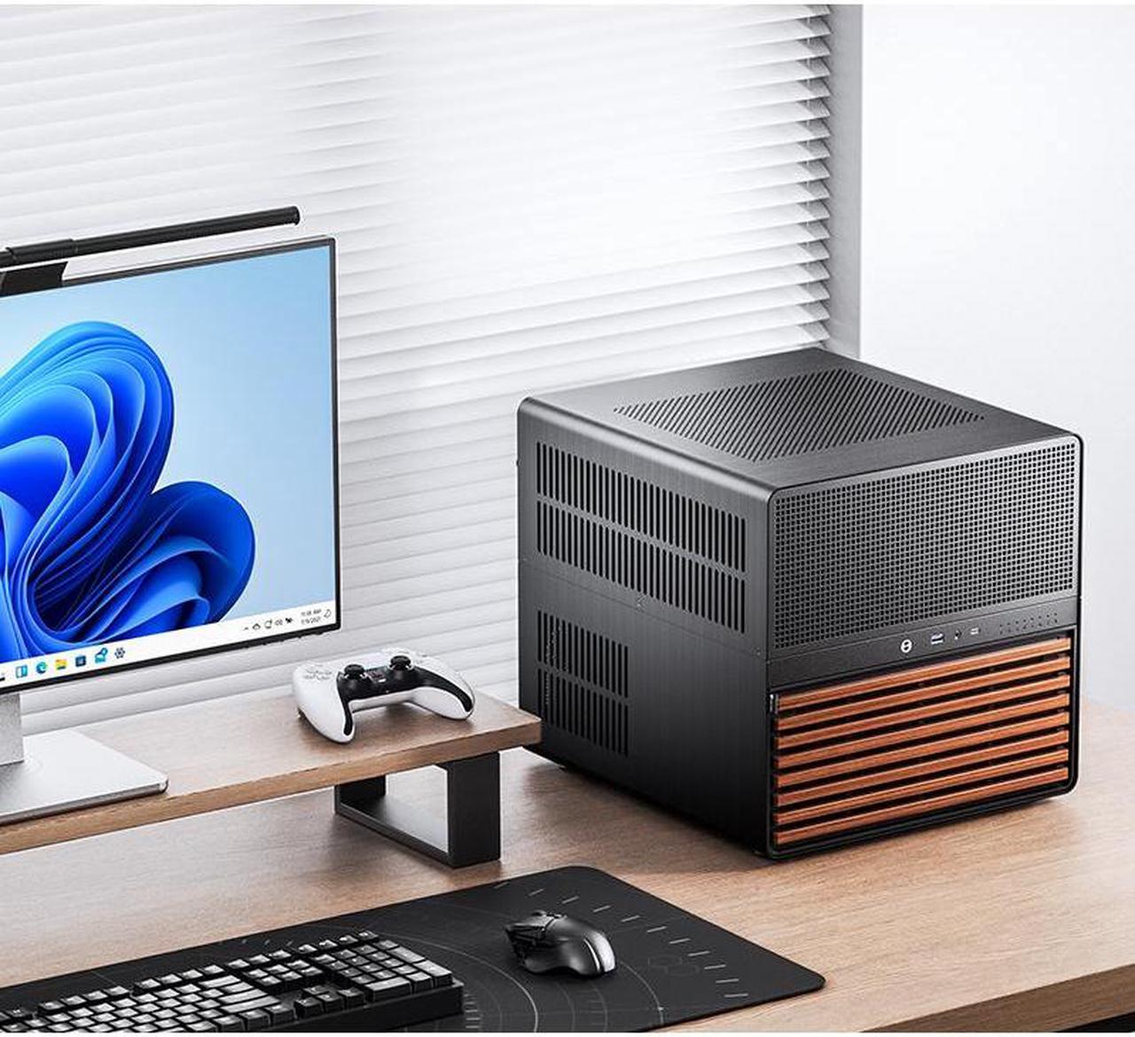 Alt view image 8 of 7 - JONSBO N5 NAS Pc Case, 12HDD+4SSD Drive bay GPU HP Host, Supports Max. 4 GPU,E-ATX(330mm) MB/ATX PSU Supports, With 3 Fans Built-in, 8 Slots PCI, Solid Wood  Veneer Computer Case,Home Server, Black