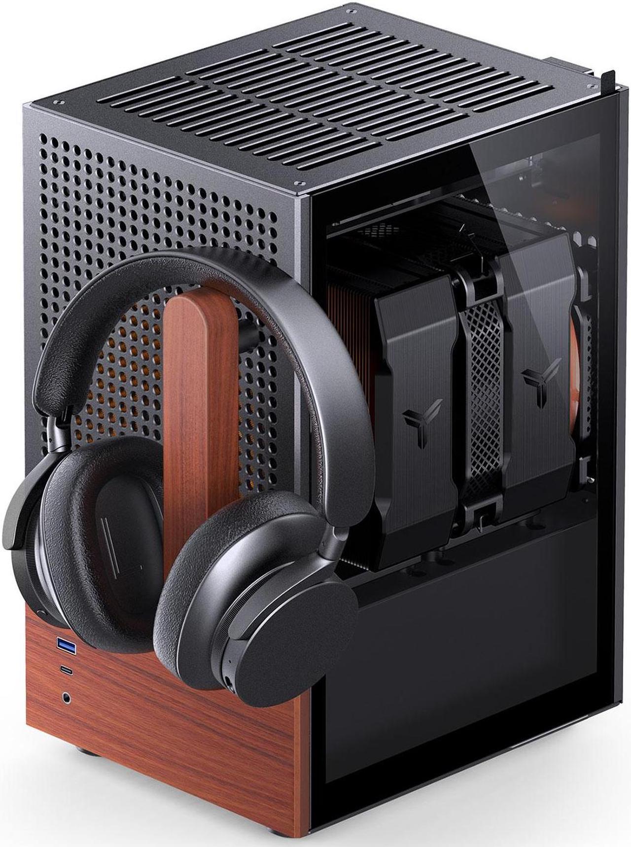 Alt view image 5 of 7 - JONSBO T6 Black ITX PC Case, Mini Tower Aluminum Chassis, with Multifunctional Handle,  Solid Wood Veneer SFF PC Case , MB:DTX/ITX, PC Case,Black