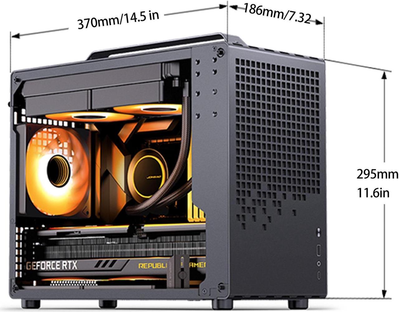 Alt view image 2 of 7 - JONSPLUS Z20 Mesh BLACK Micro-ATX Computer Case,with Detachable Carrying handle , Mini Size, High-performance Hardware Compatible, Support 240AIO, H160mm Cooler, Mesh Sides Panel,Black