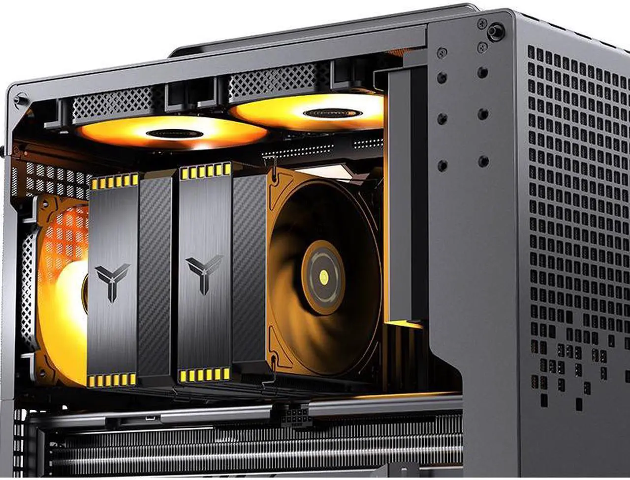 Alt view image 2 of 7 - JONSBO HX-6280 Black, FDB Bearing High-Performance CPU Cooler ,Dual-Tower Dual-Fan, 6 Heatpipes Radiator, D-TDP280W Heatsink,High-precision CNC Bottom Black