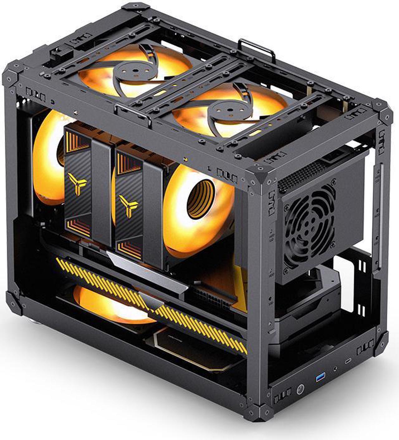 Alt view image 6 of 7 - JONSBO C6 MAX BLACK Micro ATX PC Case,Handled Mesh Chassis,1-Side Penetration, Simple Compact Desktop computer case, ATX Power Bite (L220mm Max.),Support 170mm CPU Cooler,Panels Tool-free Open,Black