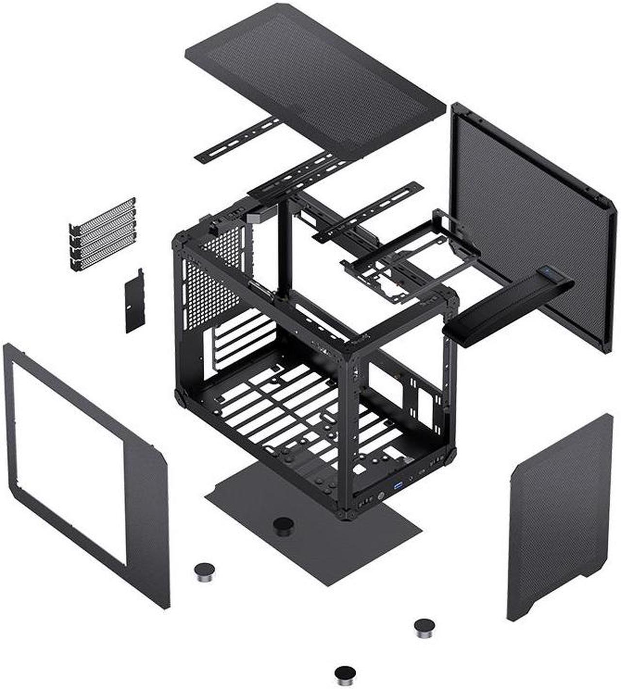 Alt view image 5 of 7 - JONSBO C6 MAX BLACK Micro ATX PC Case,Handled Mesh Chassis,1-Side Penetration, Simple Compact Desktop computer case, ATX Power Bite (L220mm Max.),Support 170mm CPU Cooler,Panels Tool-free Open,Black
