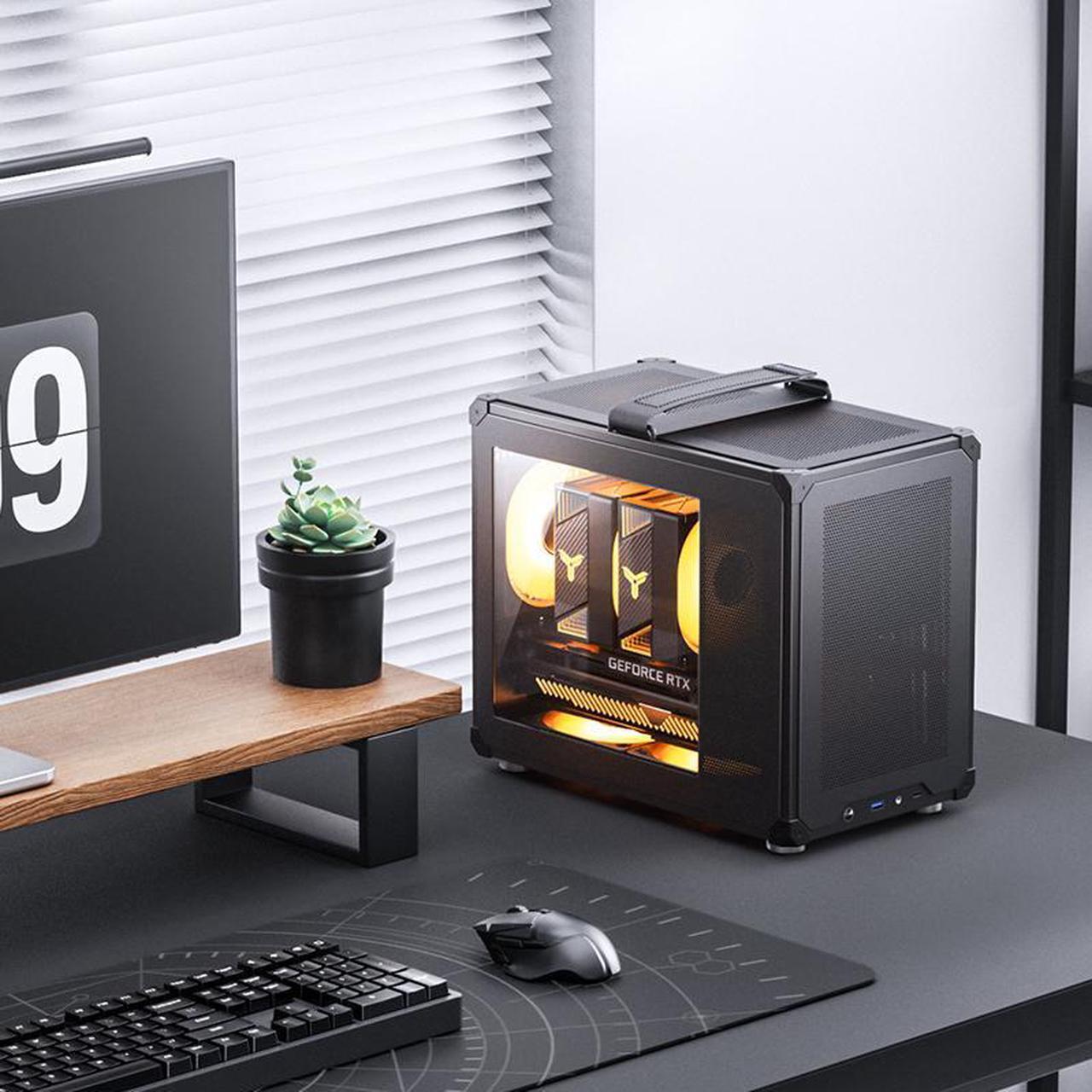 Alt view image 7 of 7 - JONSBO C6 MAX BLACK Micro ATX PC Case,Handled Mesh Chassis,1-Side Penetration, Simple Compact Desktop computer case, ATX Power Bite (L220mm Max.),Support 170mm CPU Cooler,Panels Tool-free Open,Black