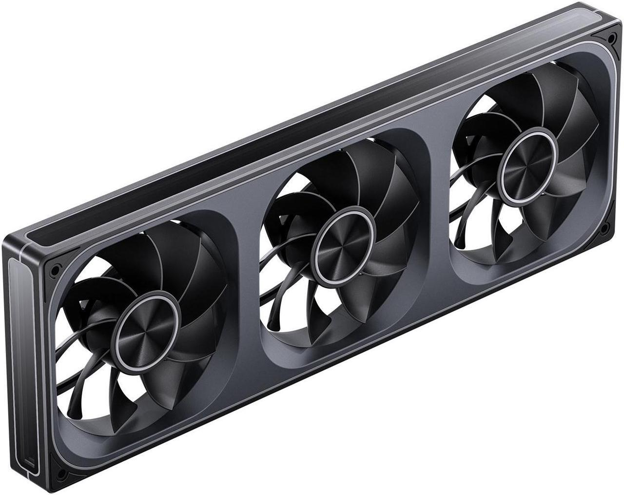 Alt view image 4 of 7 - JONSBO ZA-360BR (Reversed) PC Case Fan,  All-IN-One Single Frame Unit with 3x120mm ARGB Fans 4 Pin PWM 3Pin ARGB, Silent Computer Fan with 4-Sides Infinity Mirror Fan 2400RPM, Aluminum Nameplate,Black