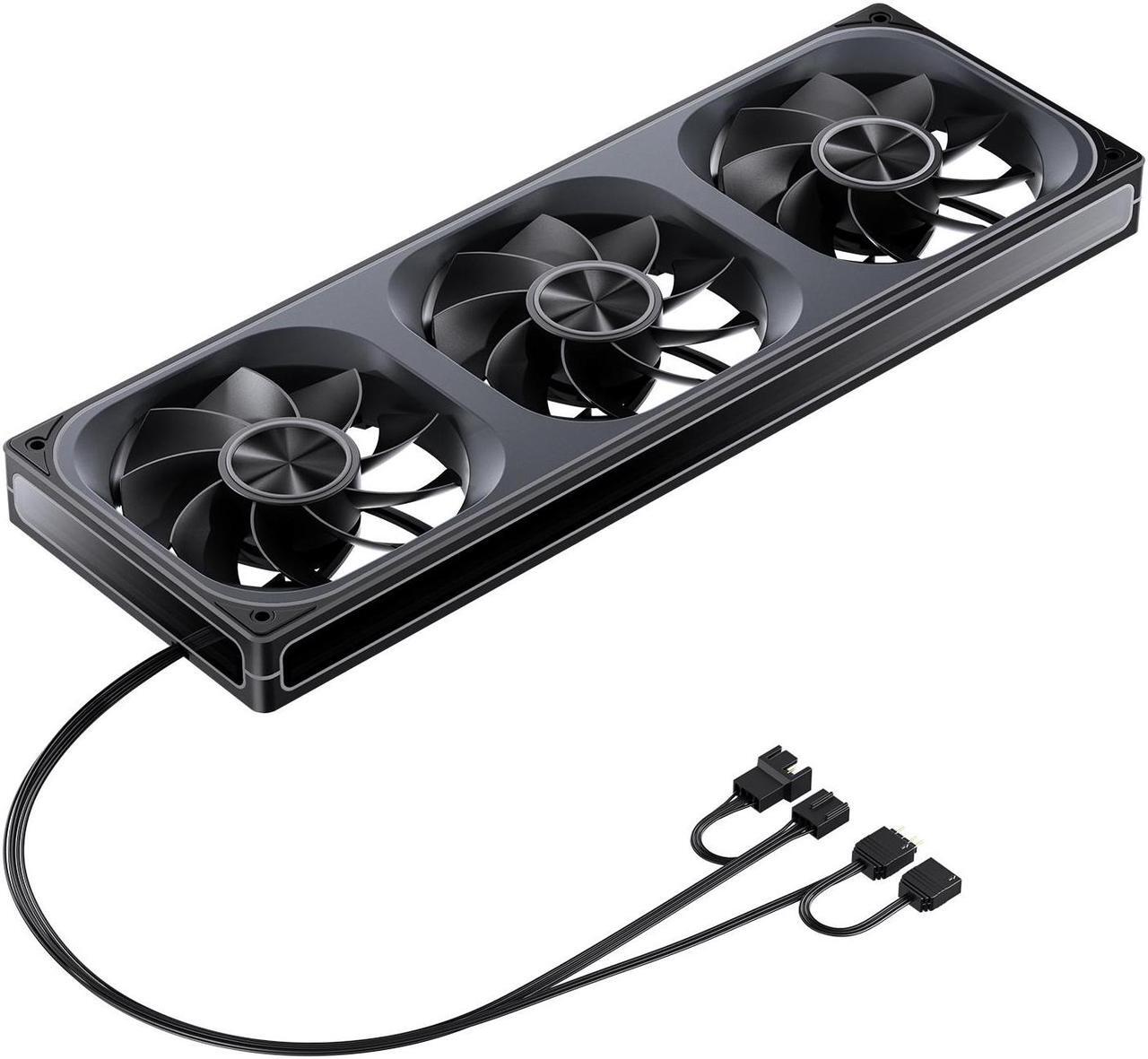 Alt view image 8 of 7 - JONSBO ZA-360BR (Reversed) PC Case Fan,  All-IN-One Single Frame Unit with 3x120mm ARGB Fans 4 Pin PWM 3Pin ARGB, Silent Computer Fan with 4-Sides Infinity Mirror Fan 2400RPM, Aluminum Nameplate,Black