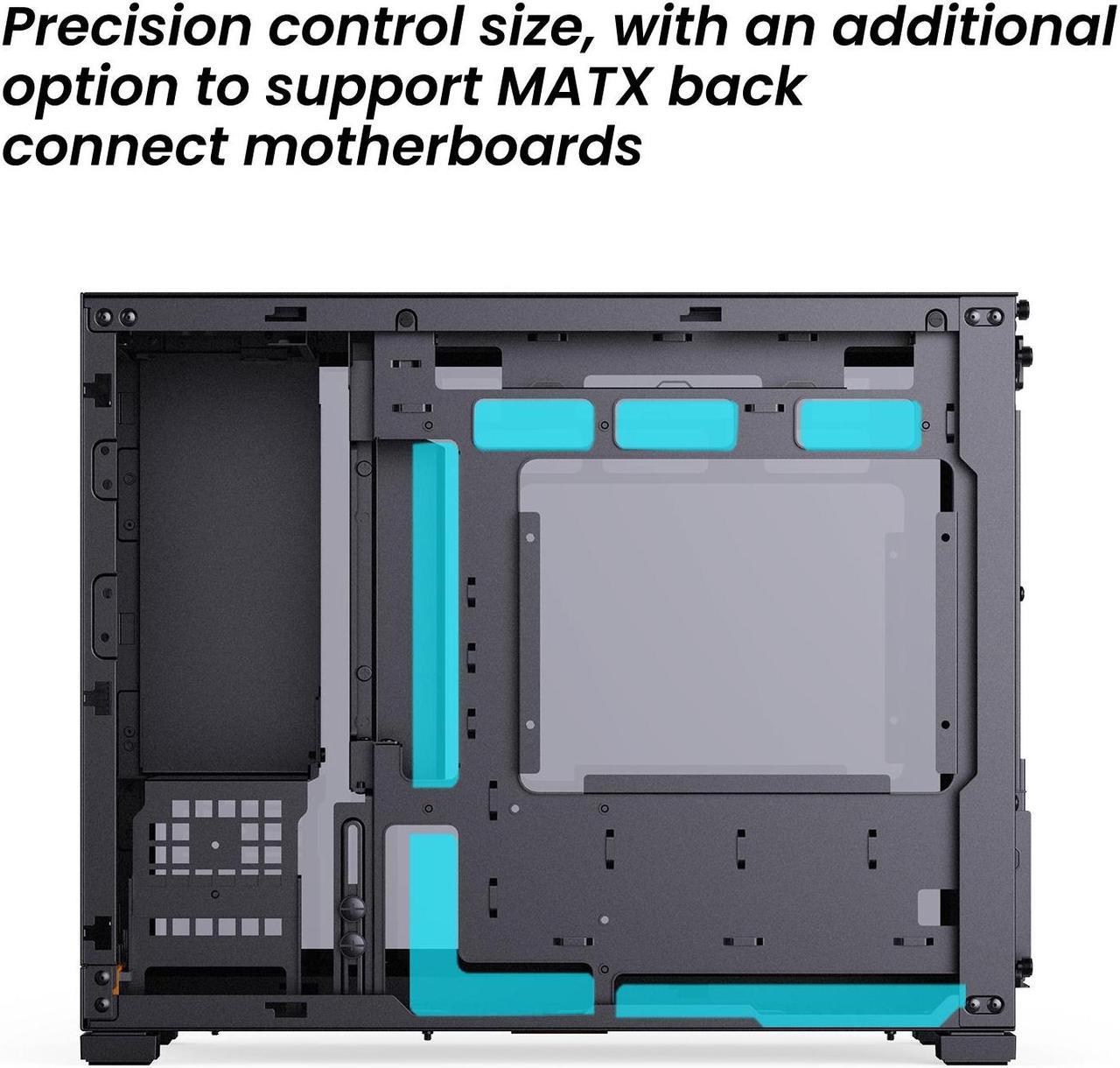 Alt view image 8 of 7 - JONSBO D32 PRO Micro-ATX PC Case,High Compatibility Mini Desktop Case,A/B Mode for MB, Support MATX Back-Connect/BTF MB,365mm GPU/240AIO/163mm Air Cooler,ATX/SFX-L/SFX PSU, USB3.2 PC Gaming Case,Black