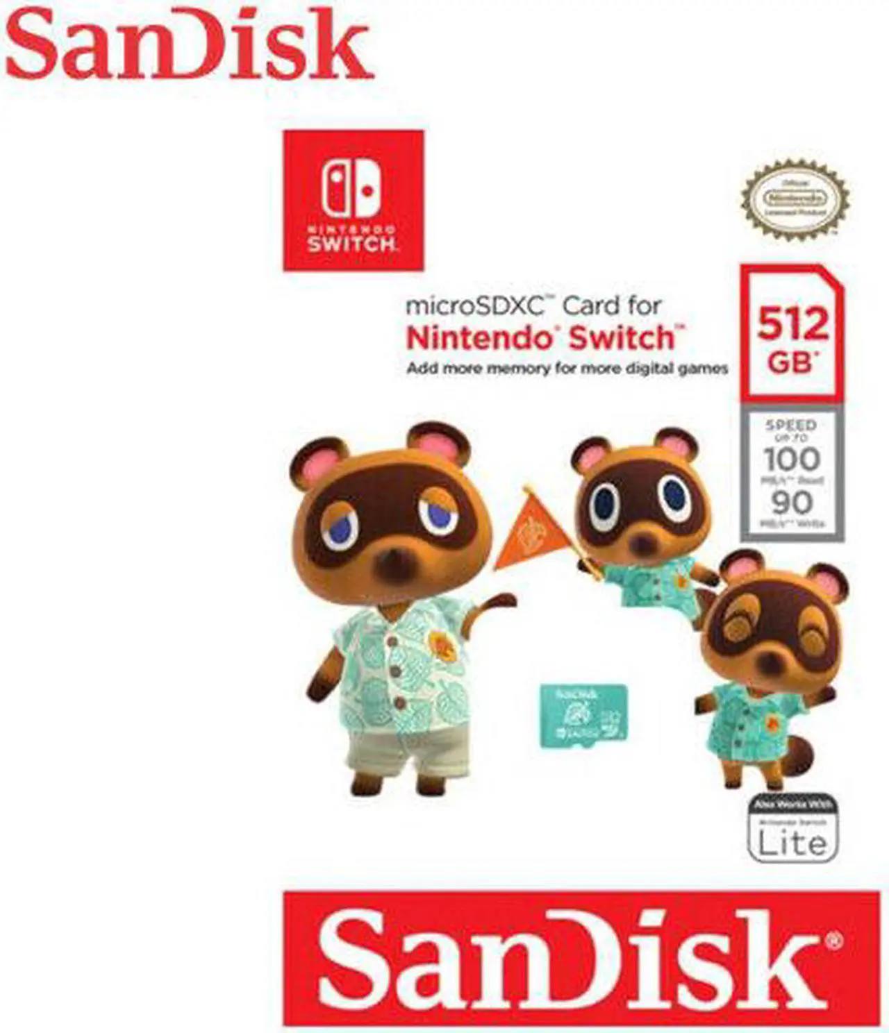 Alt view image 3 of 3 - Sandisk 512Gb Microsdxc Card For Nintendo Switch Uhs-I U3 Full Tracking Included