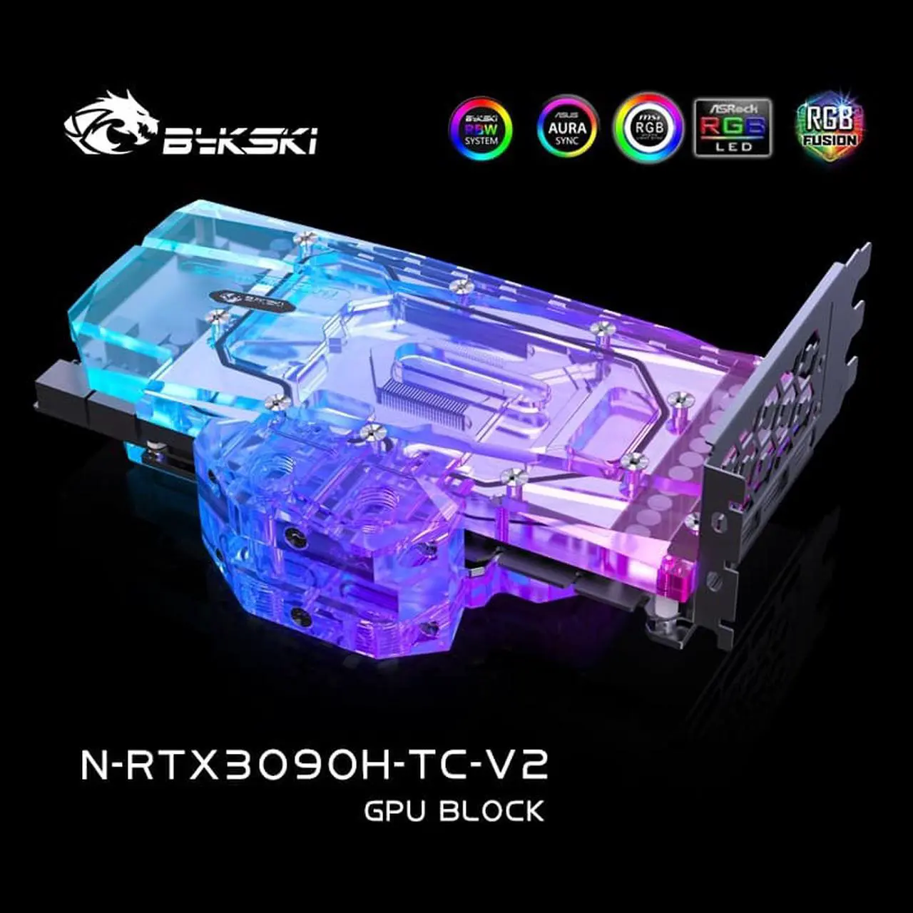 Alt view image 6 of 7 - Bykski Full Coverage GPU Water Block w/ Integrated Active Backplate for AIC Reference RTX 3090 (N-RTX3090H-TC-V2)