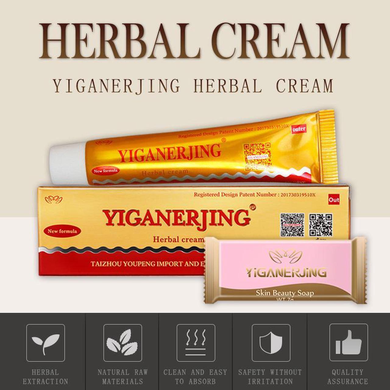 Alt view image 2 of 7 - 10 Tubes YIGANERJING Chinese Herbal Cream Skin Psoriasis Cream Dermatitis Eczematoid Eczema Ointment With Mini Soap