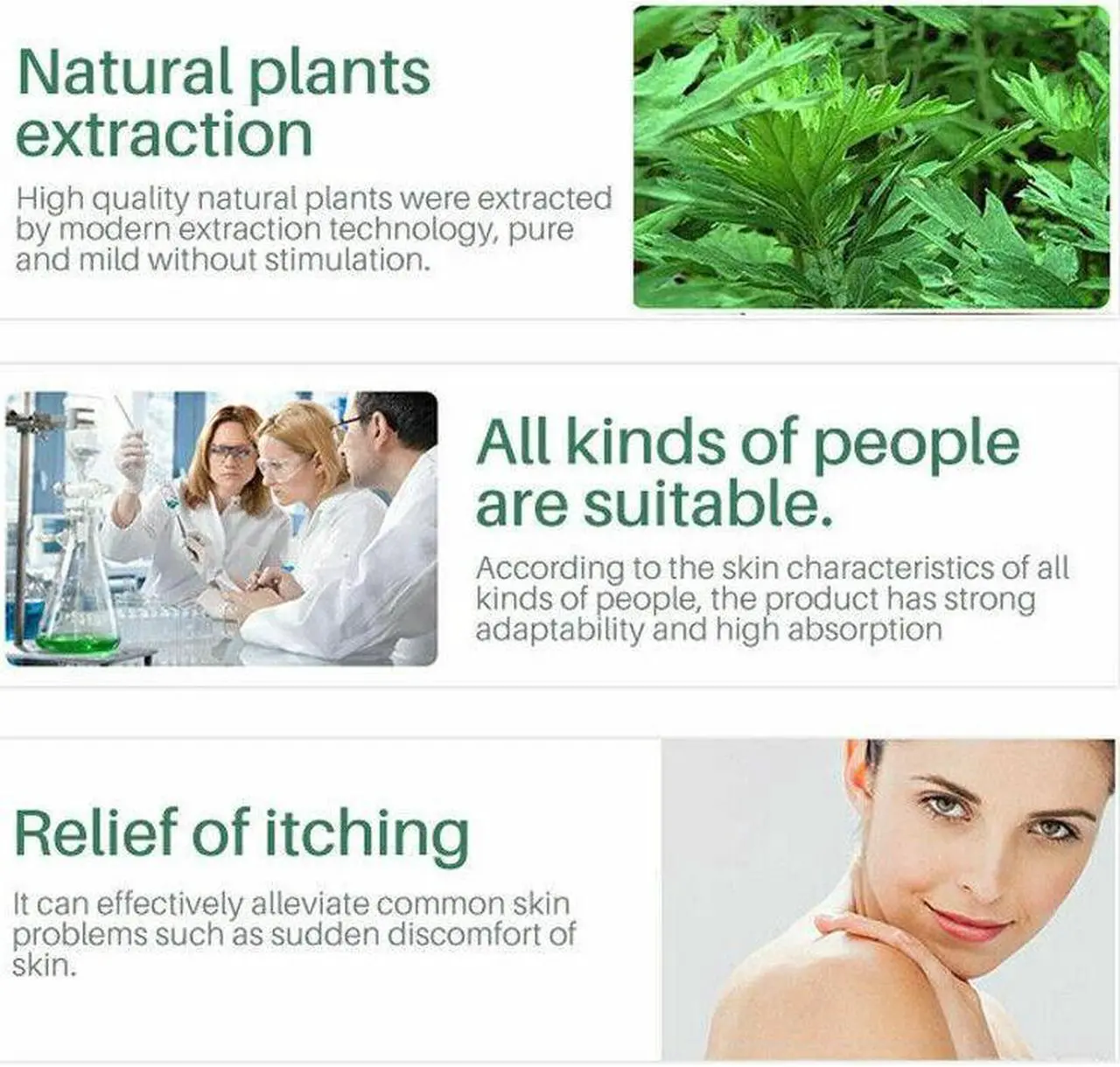 Alt view image 3 of 7 - 5 Piece ZUDAIFU Skin Psoriasis Cream Antibacterial Cream Redness Itchiness Eczema Rosacea Cutitis Chinese Herbal Cream