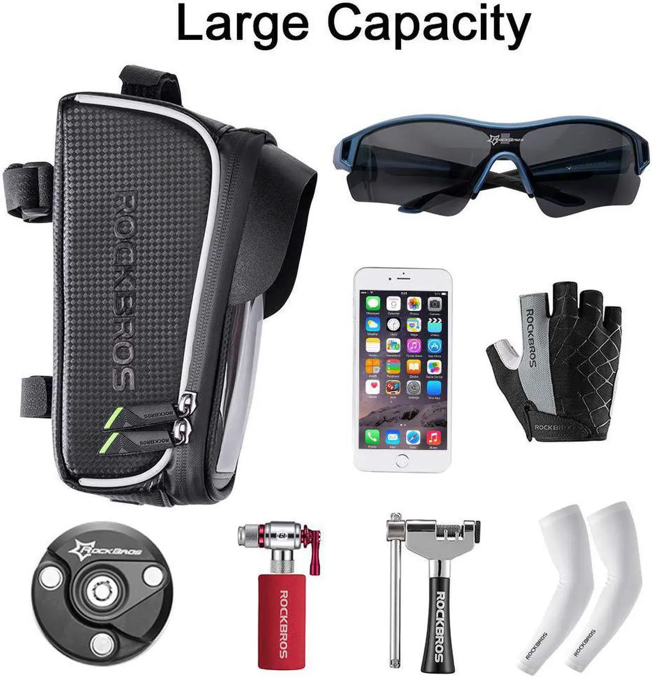 Alt view image 3 of 6 - Bike Frame Bag Bike Bicycle Phone Bag Front Frame Bag Bike Accessories for Cycling Sensitive Touch Screen for Phone below 6.5"