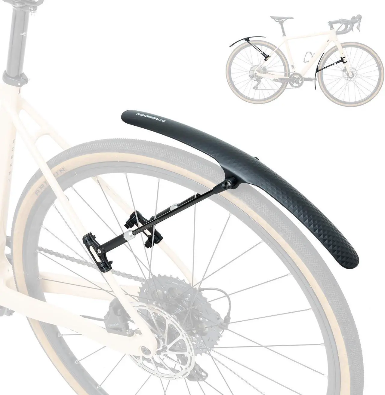 Main image of ROCKBROS Road Bike Fenders Set - Quick Release Lightweight Road Bicycle Fenders for 700C Bikes - Adjustable and Easy to Install Rear and Front Bike Mud Guard