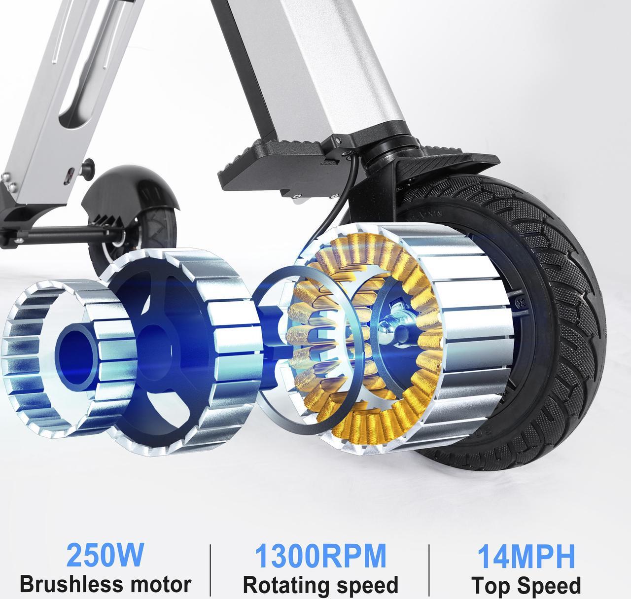 Alt view image 6 of 6 - TopMate ES33 Electric Scooter 3 Wheels Travel & Airline Friendly with 7.8Ah Removable Lithium Battery for Adult, Foldable Mobility Scooter with Reverse Function and Key Switch, Lightweight E-Tricycle