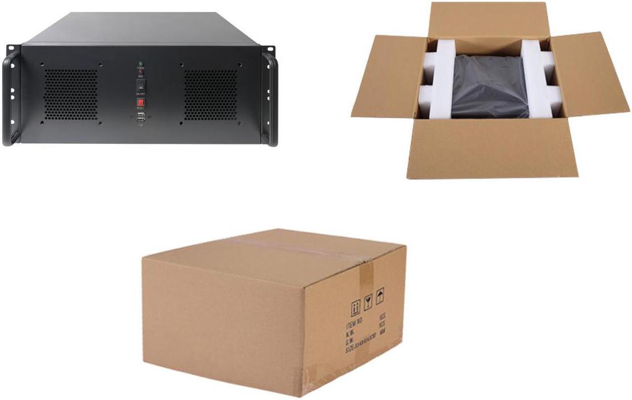 Alt view image 6 of 7 - Industrial Chassis, 4u Ultra-short Ipc Chassis 300 Deep Atx Motherboard Power Supply 7 Pcie Slots Ipc Server Chassis, Support Cryptocurrency Mining, Computer Chassis - Custom Installation Bare Case