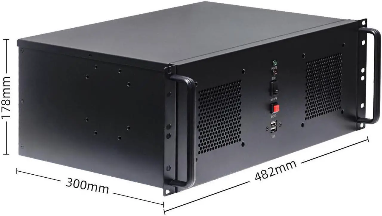 Alt view image 2 of 7 - Industrial Chassis, 4u Ultra-short Ipc Chassis 300 Deep Atx Motherboard Power Supply 7 Pcie Slots Ipc Server Chassis, Support Cryptocurrency Mining, Computer Chassis - Custom Installation Bare Case