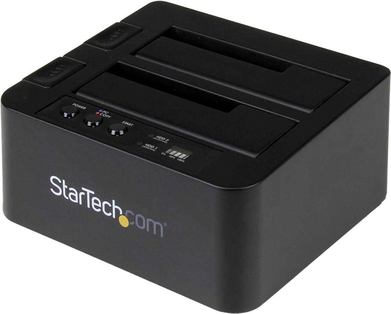 StarTech.com Standalone Hard Drive Duplicator, External Dual Bay HDD/SSD Cloner/Copier, USB 3.1 (10Gbps) to SATA III HDD/SSD Docking Station, Hard Disk Cloning / Recovery (SDOCK2U313R),Black