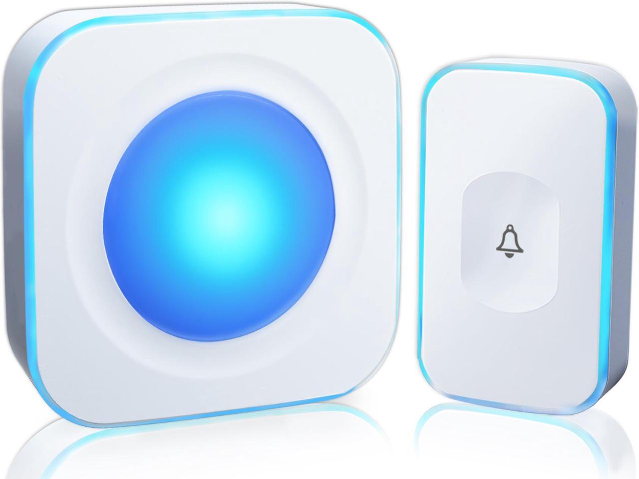 Main image of Wireless Doorbell Waterproof Doorbells for Home Operating at 1000 Feet with 36 Melodies 4 Volume levels, Flash Led Light (1 Receiver&1 Touch Button White)