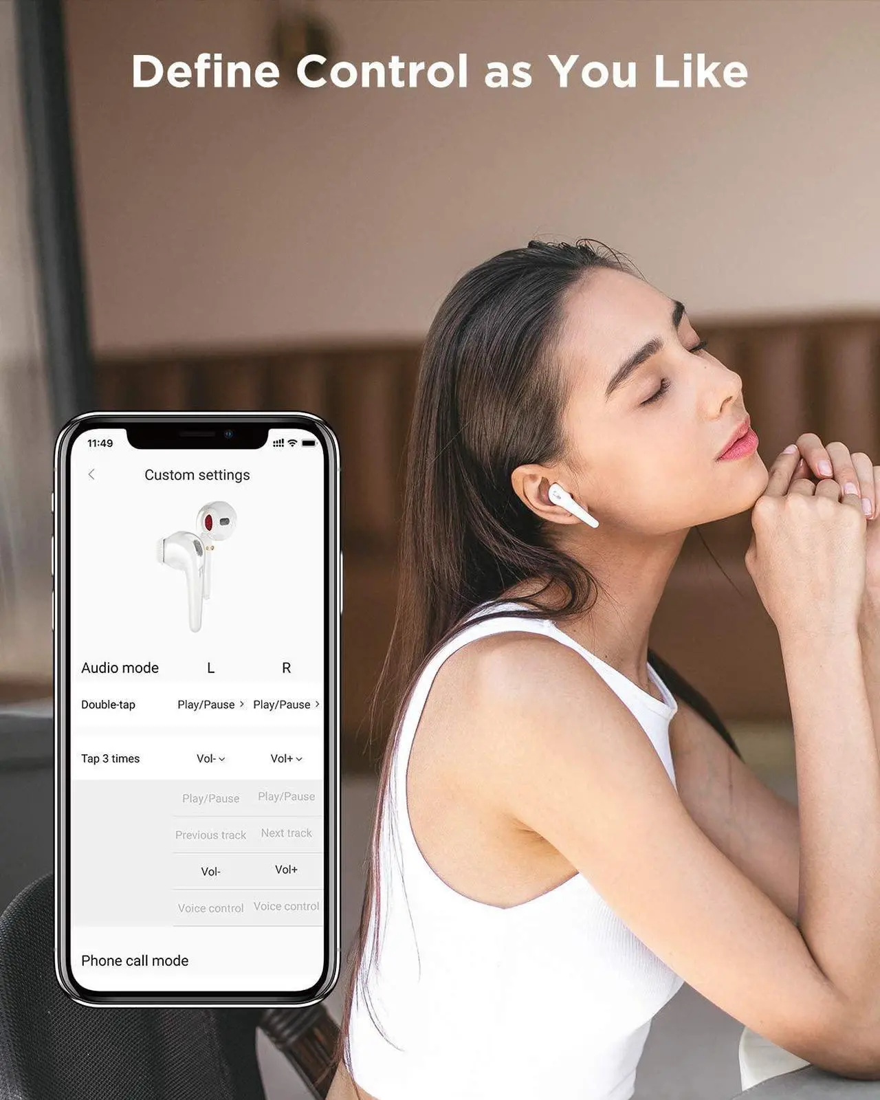 Alt view image 7 of 7 - 1MORE True Wireless Earbuds, Bluetooth Noise Cancelling Headphones, Fast Connection, In-Ear Detection,4 Microphones for Clear Phone Calls, IPX5 Waterproof, Touch Control, Comfobuds-White
