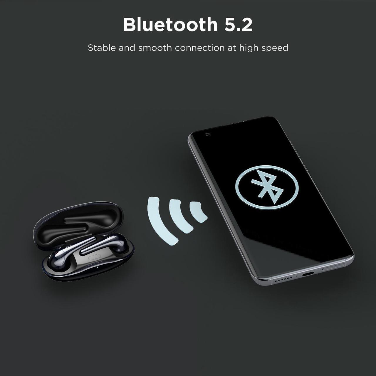 Alt view image 7 of 8 - 1MORE ComfoBuds2 True Wireless Earbuds, Bluetooth 5.2 Headphones, Deep Bass, 12 EQ Presets, AAC, 4 ENC Mics, 15min Quick Charge, Gaming Mode, USB-C, in Ear Earphones, Black