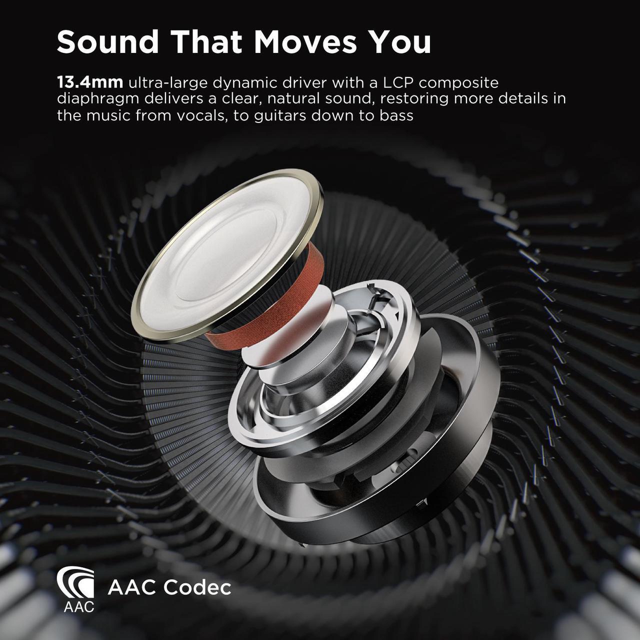 Alt view image 2 of 8 - 1MORE ComfoBuds2 True Wireless Earbuds, Bluetooth 5.2 Headphones, Deep Bass, 12 EQ Presets, AAC, 4 ENC Mics, 15min Quick Charge, Gaming Mode, USB-C, in Ear Earphones, Black