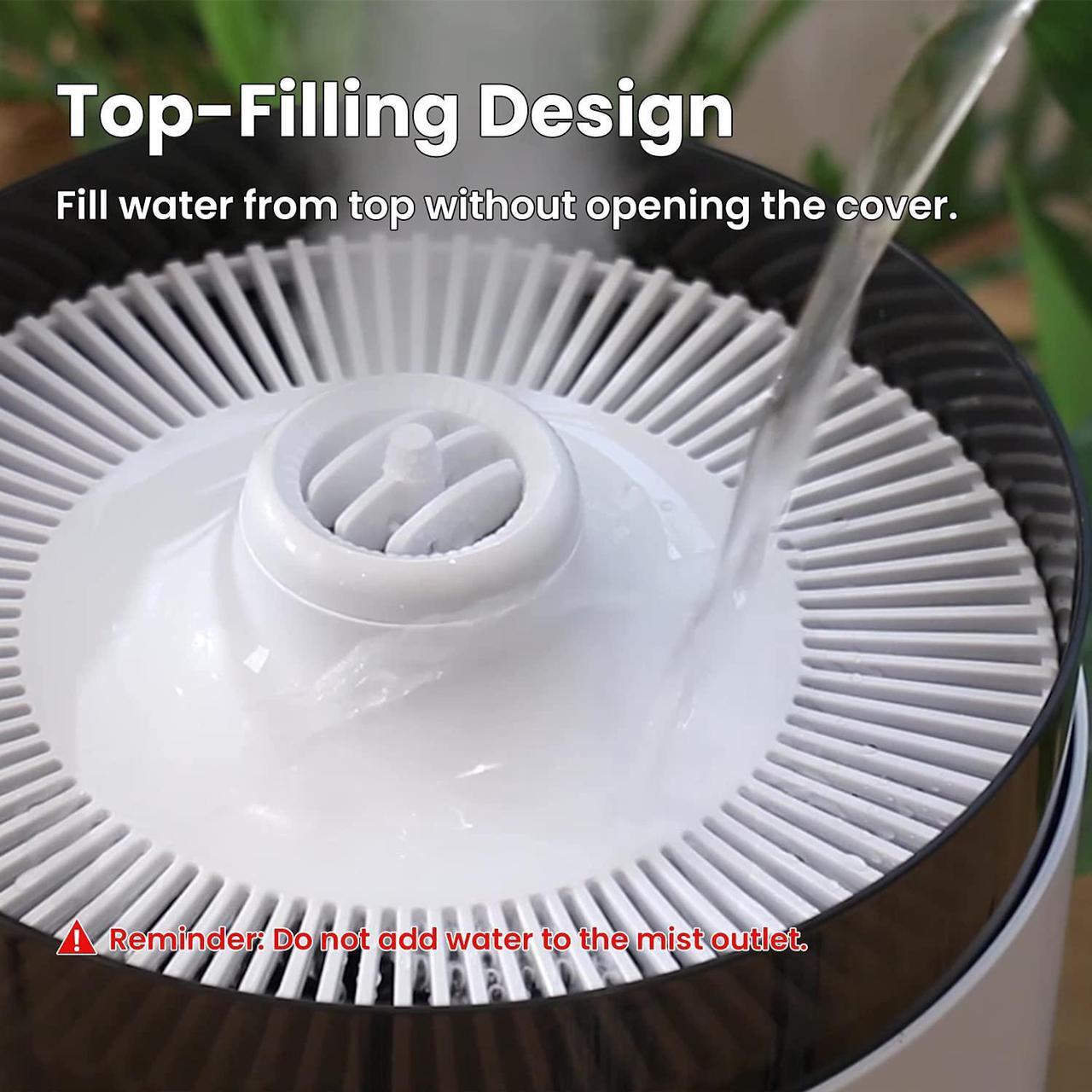 Alt view image 5 of 6 - Humidifiers for Large Room Bedroom Top Fill Cool Mist Ultrasonic Humidifier